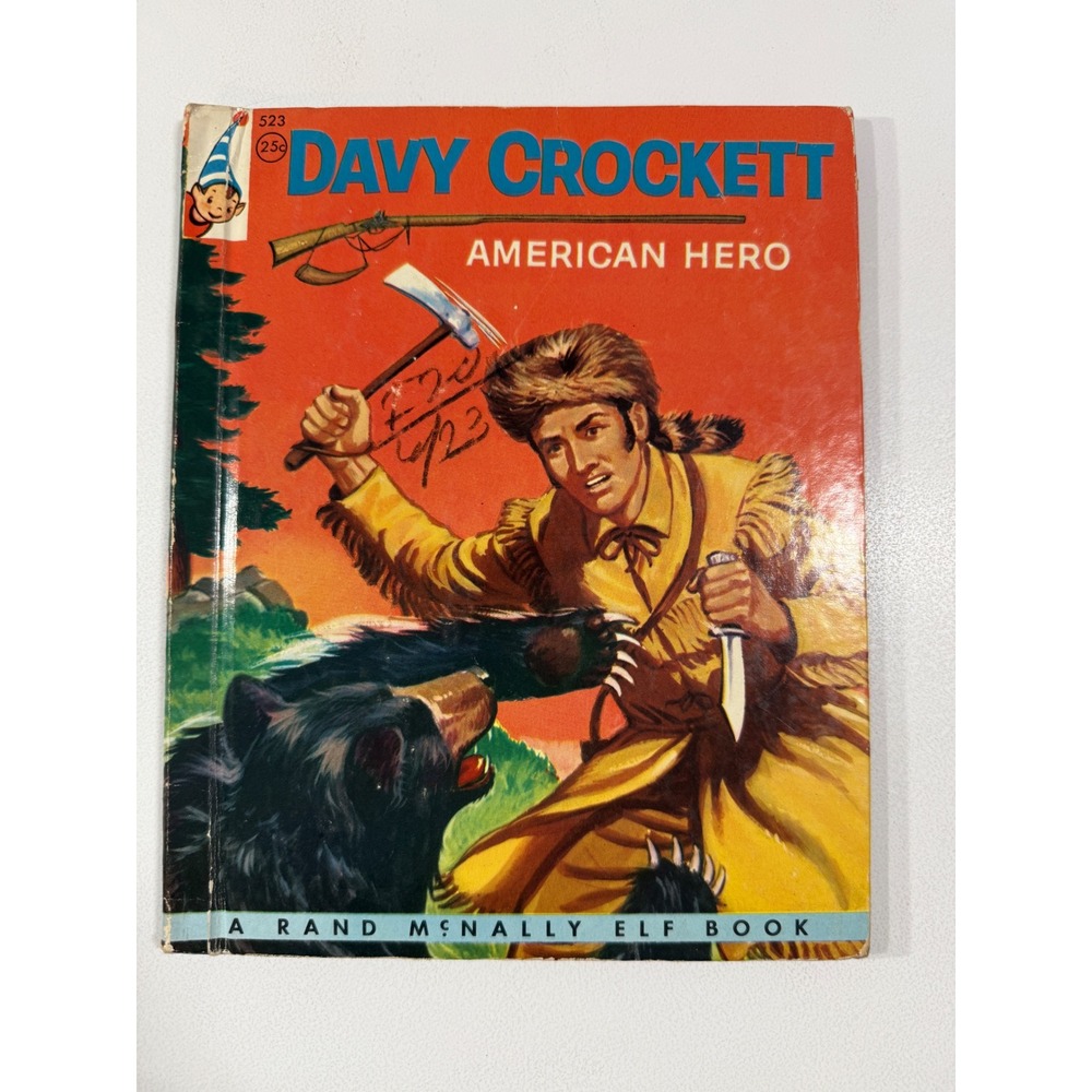 Vintage 1955 Davy Crockett American Hero Rand McNally Elf Book Bruce Grant